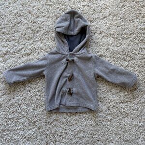 Carter's Gray Toggle Jacket with Hood Fleece Peacoat Velcro 6 Months